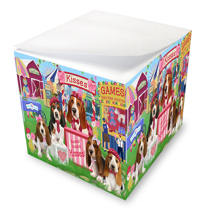 Carnival Kissing Booth Basset Hounds Dog Note Cube NOC53851