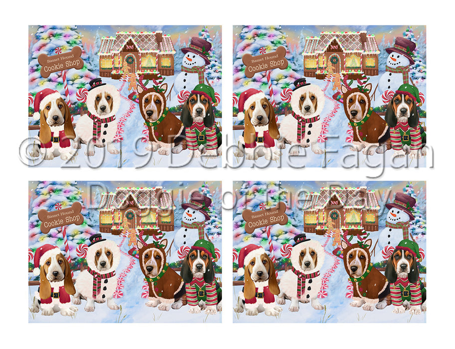 Holiday Gingerbread Cookie Basset Hound Dogs Placemat