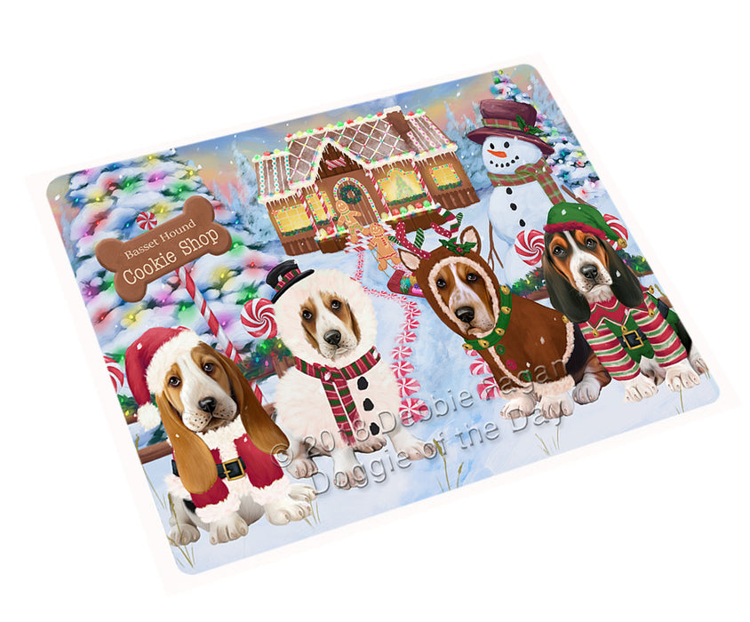 Holiday Gingerbread Cookie Shop Basset Hounds Dog Large Refrigerator / Dishwasher Magnet RMAG98874