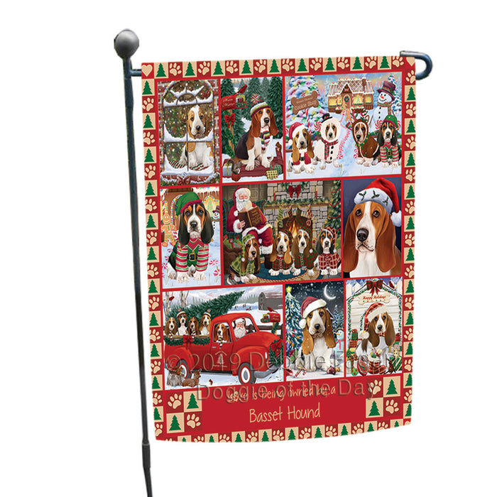 Love is Being Owned Christmas Basset Hound Dogs Garden Flag GFLG65866