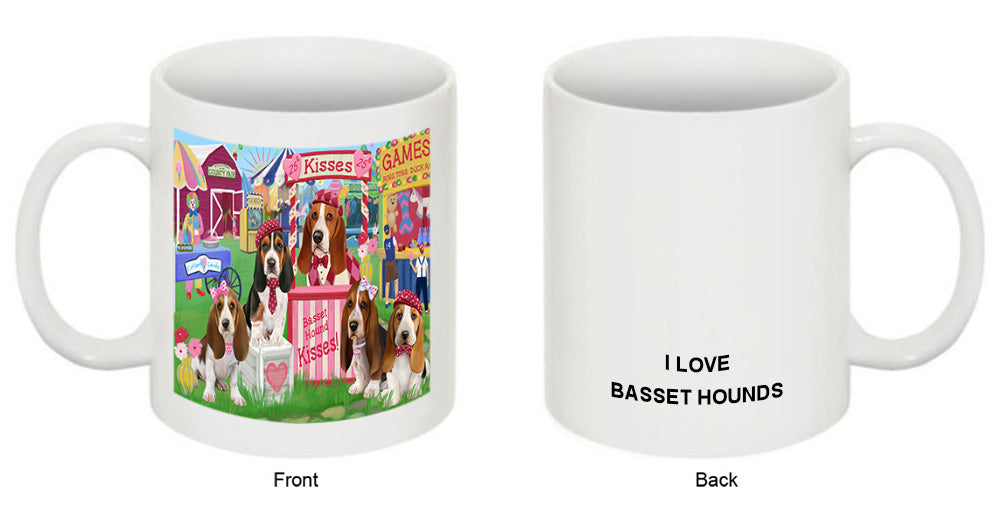 Carnival Kissing Booth Basset Hounds Dog Coffee Mug MUG51177