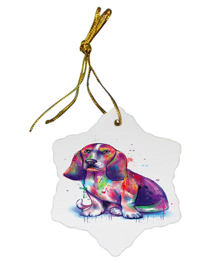 Watercolor Basset Hound Dog Star Porcelain Ornament SPOR57366