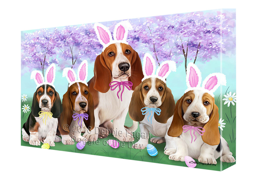 Basset Hounds Dog Easter Holiday Canvas Wall Art CVS57774