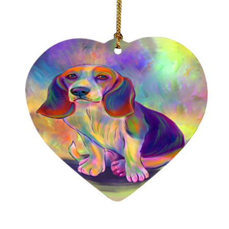 Paradise Wave Basset Hound Dog Heart Christmas Ornament HPOR57047