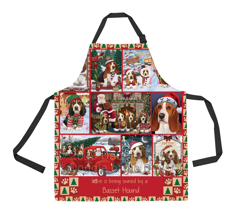 Love is Being Owned Christmas Basset Hound Dogs Apron