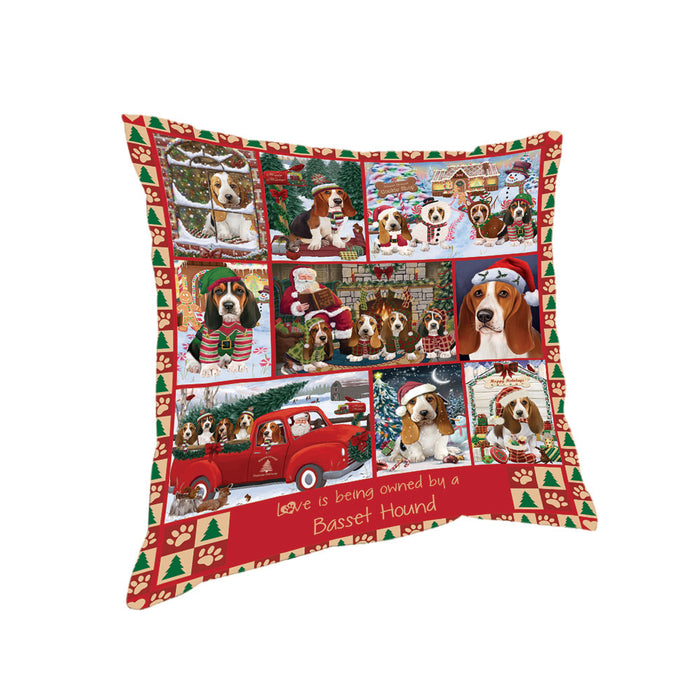 Love is Being Owned Christmas Basset Hound Dogs Pillow PIL85640