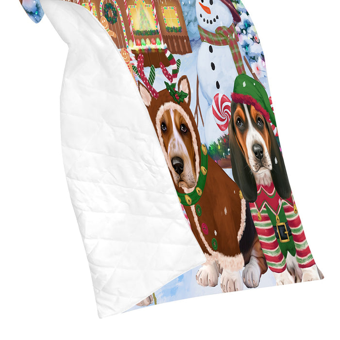 Holiday Gingerbread Cookie Basset Hound Dogs Quilt
