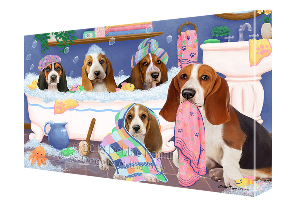 Rub A Dub Dogs In A Tub Basset Hounds Dog Canvas Print Wall Art Décor CVS133055