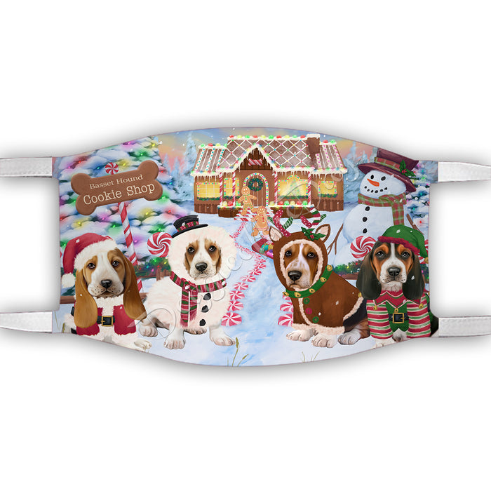 Holiday Gingerbread Cookie Basset Hound Dogs Shop Face Mask FM48864