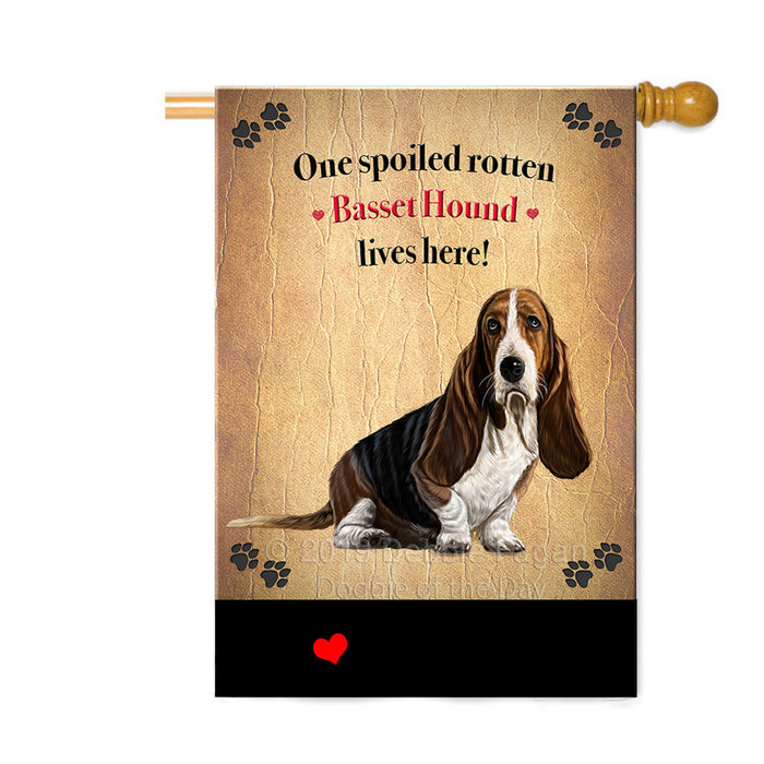 Personalized Spoiled Rotten Basset Hound Dog Custom House Flag FLG-DOTD-A63168