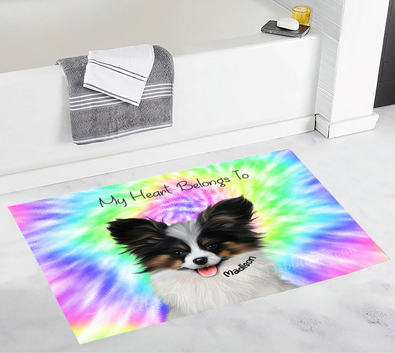 Custom Add Your Photo Here PET Dog Cat Photos on Tie Dye Bath Mat