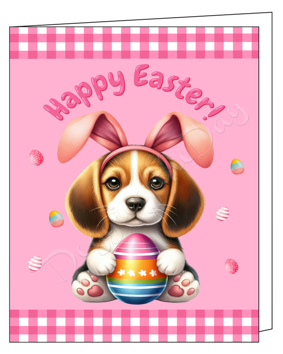 Beagle Dog Easter Day Greeting Cards and Note Cards with Envelope - Easter Invitation Card with Multi Design Pack