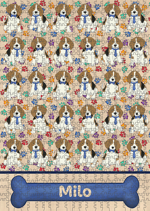 Rainbow Paw Print Beagle Dogs Puzzle with Photo Tin PUZL97544