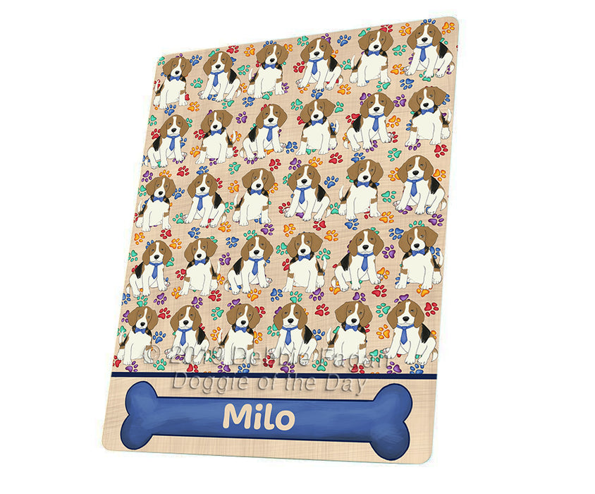 Rainbow Paw Print Beagle Dogs Blanket BLNKT135435