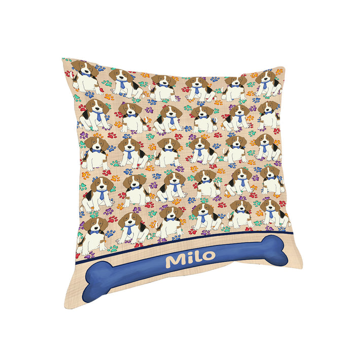 Rainbow Paw Print Beagle Dogs Pillow PIL83928