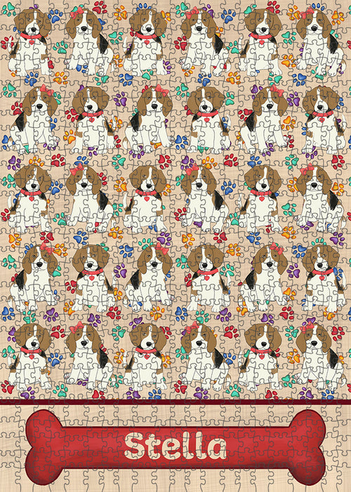 Rainbow Paw Print Beagle Dogs Puzzle with Photo Tin PUZL97548