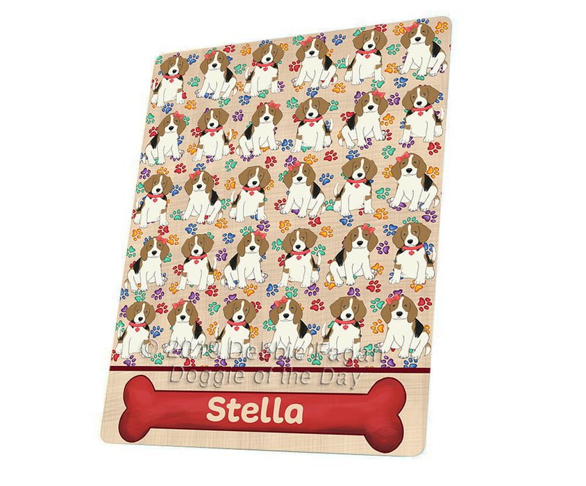 Rainbow Paw Print Beagle Dogs Blanket BLNKT135444