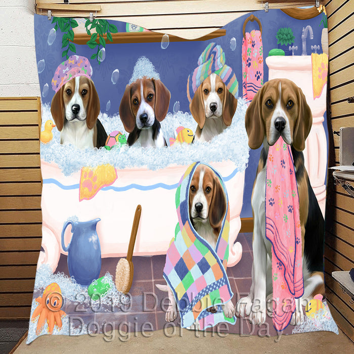 Rub A Dub Dogs In A Tub Beagle Dogs Quilt