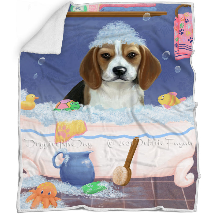 Rub A Dub Dog In A Tub Beagle Dog Blanket BLNKT143002