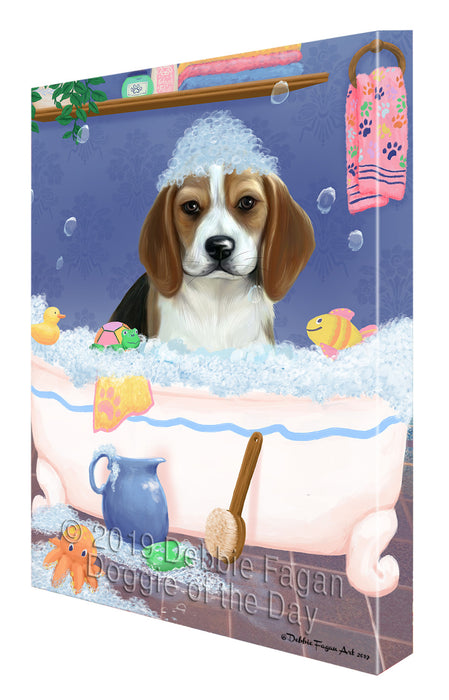 Rub A Dub Dog In A Tub Beagle Dog Canvas Print Wall Art Décor CVS142226
