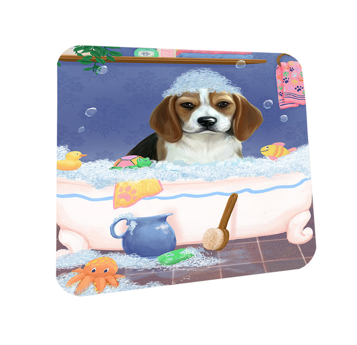 Rub A Dub Dog In A Tub Beagle Dog Coasters Set of 4 CST57260
