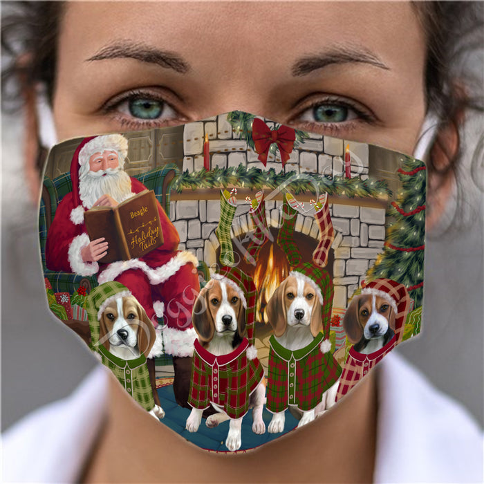 Christmas Cozy Holiday Fire Tails Beagle Dogs Face Mask FM48603
