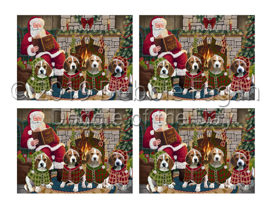 Christmas Cozy Holiday Fire Tails Beagle Dogs Placemat
