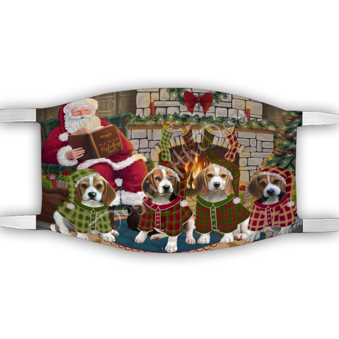Christmas Cozy Holiday Fire Tails Beagle Dogs Face Mask FM48603