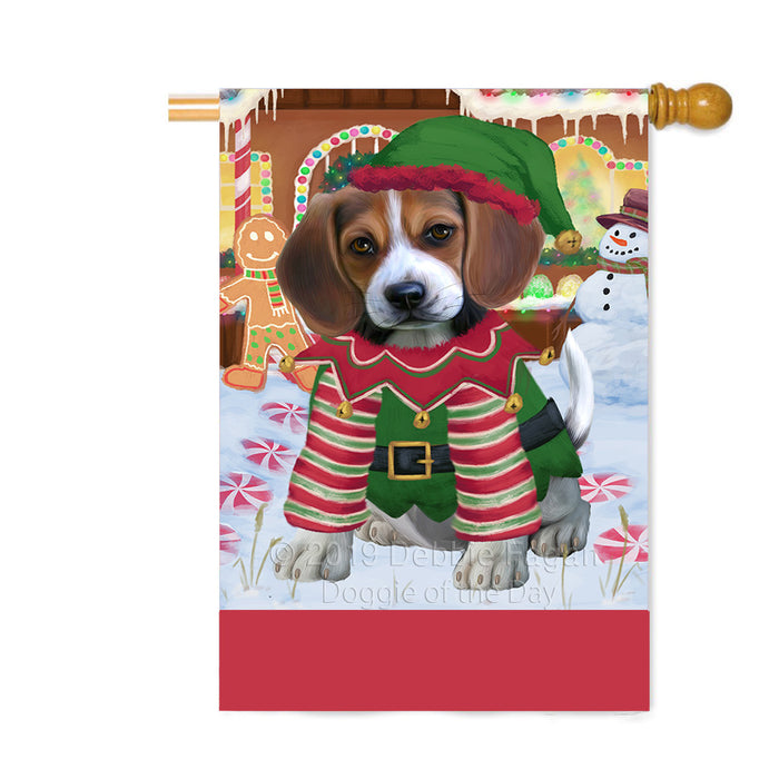 Personalized Gingerbread Candyfest Beagle Dog Custom House Flag FLG63712