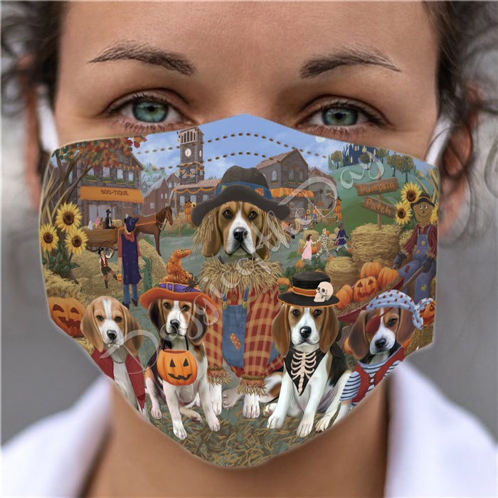 Halloween 'Round Town Beagle Dogs Face Mask FM49924