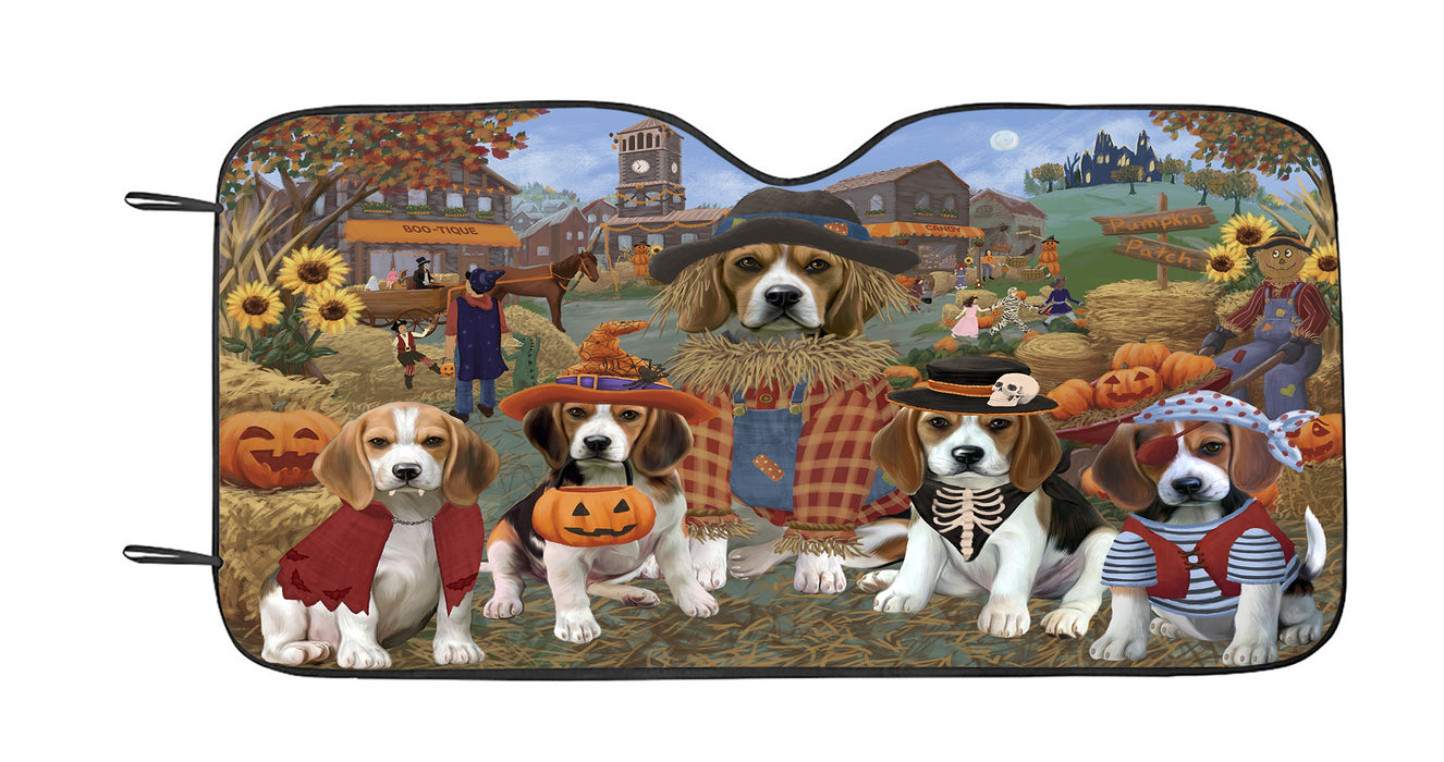 Halloween 'Round Town Beagle Dogs Car Sun Shade