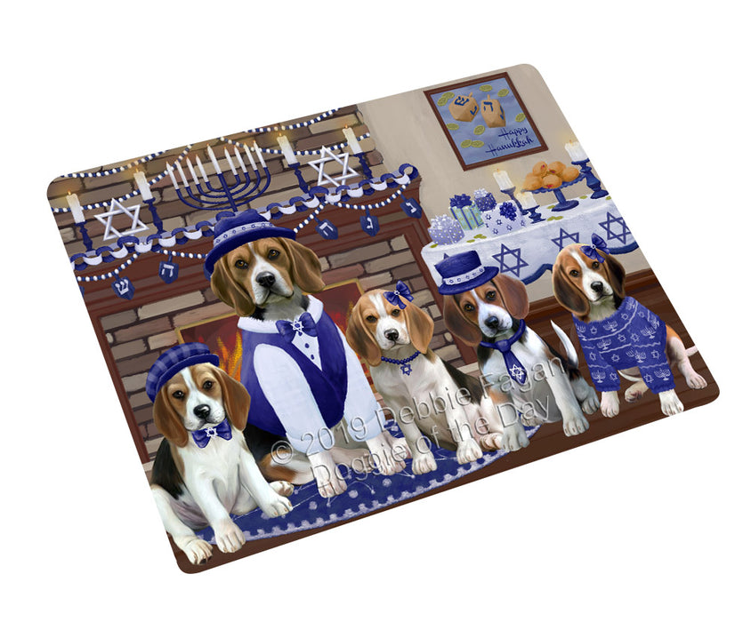 Happy Hanukkah Family and Happy Hanukkah Both Beagle Dogs Magnet MAG77569 (Small 5.5" x 4.25")