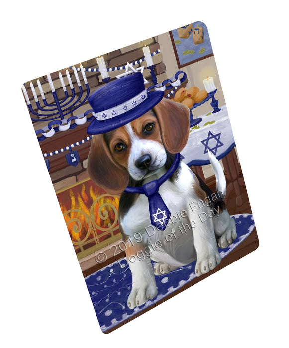 Happy Hanukkah Family and Happy Hanukkah Both Beagle Dog Cutting Board C77401