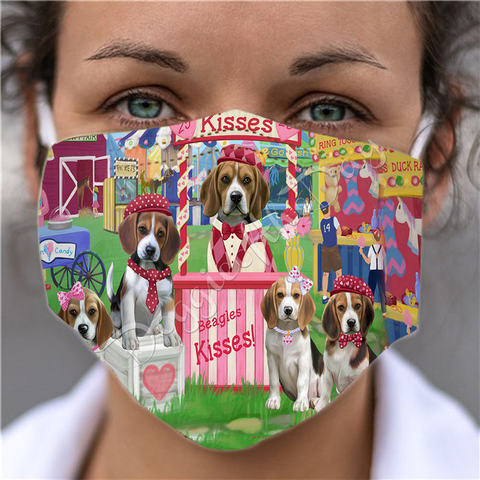 Carnival Kissing Booth Beagle Dogs Face Mask FM48015