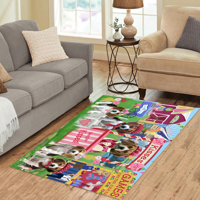Carnival Kissing Booth Beagle Dogs Area Rug