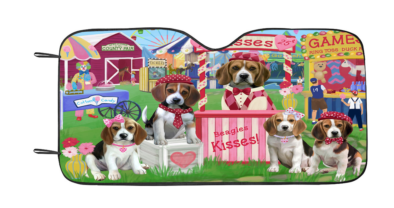 Carnival Kissing Booth Beagle Dogs Car Sun Shade