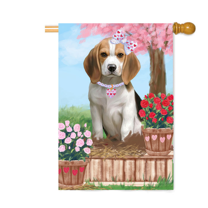 Personalized Rosie 25 Cent Kisses Beagle Dog Custom House Flag FLG64789