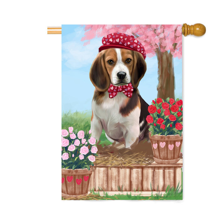 Personalized Rosie 25 Cent Kisses Beagle Dog Custom House Flag FLG64790