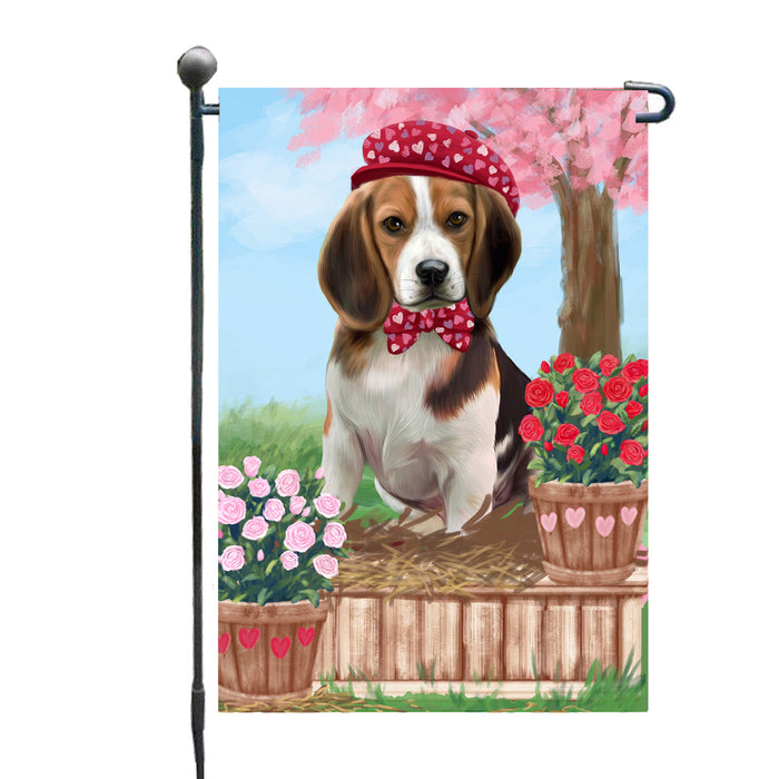 Personalized Rosie 25 Cent Kisses Beagle Dog Custom Garden Flag GFLG64642