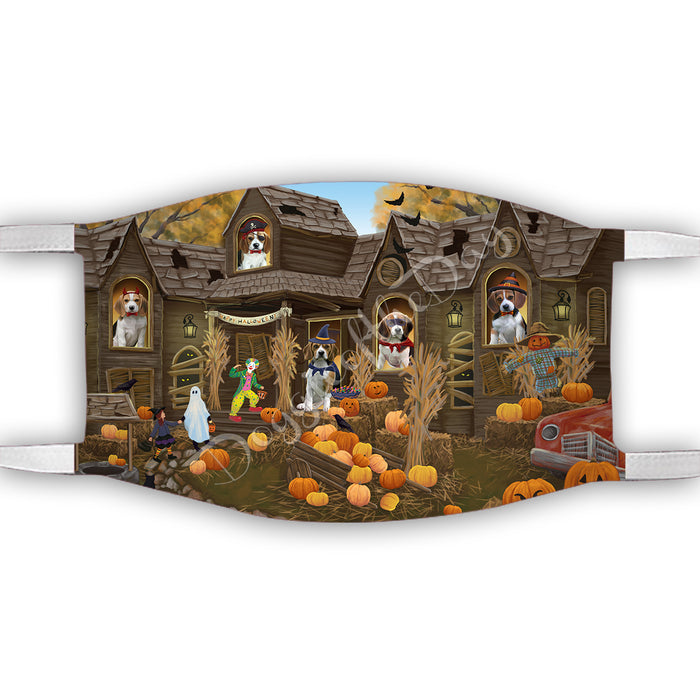 Haunted House Halloween Trick or Treat  Beagle Dogs Face Mask FM49669