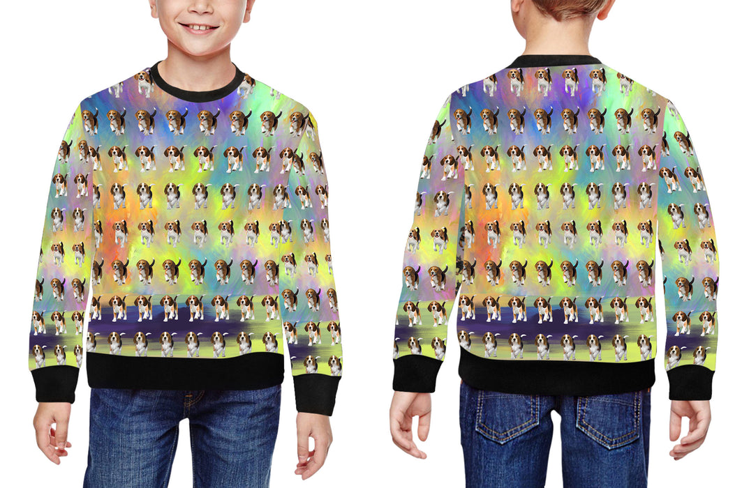 Paradise Wave Beagle Dogs All Over Print Crewneck Kids Sweatshirt