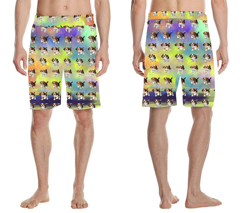 Paradise Wave Beagle Dogs All Over Print Men's Casual Shorts