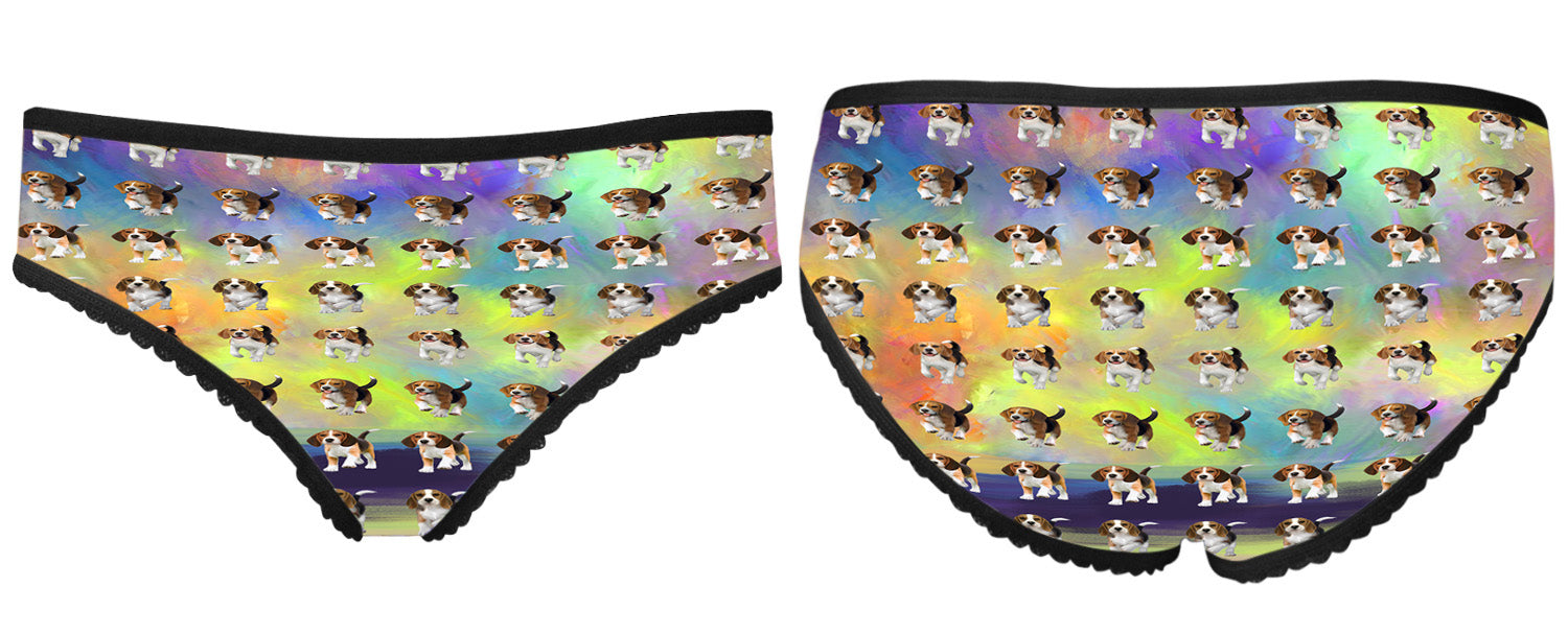 Paradise Wave Beagle Dogs All Over Print High-cut Women's Brief