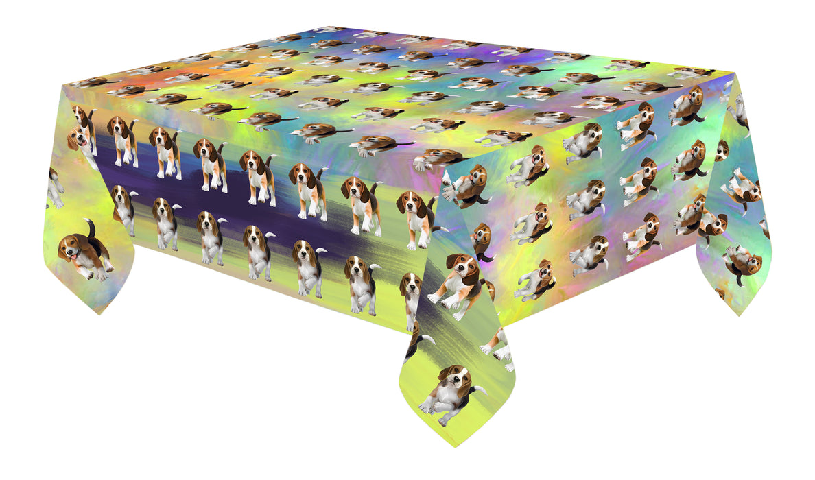 Paradise Wave Beagle Dogs Cotton Linen Tablecloth