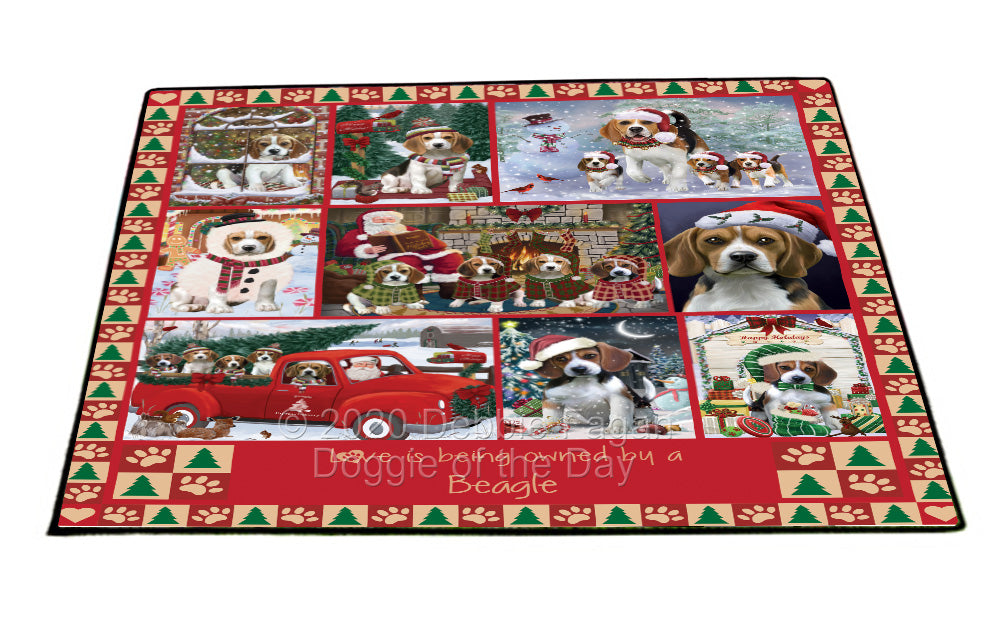 Love is Being Owned Christmas Beagle Dogs Floormat FLMS54766