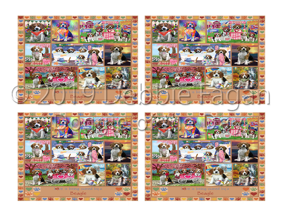 Love is Being Owned Beagle Dog Beige Placemat