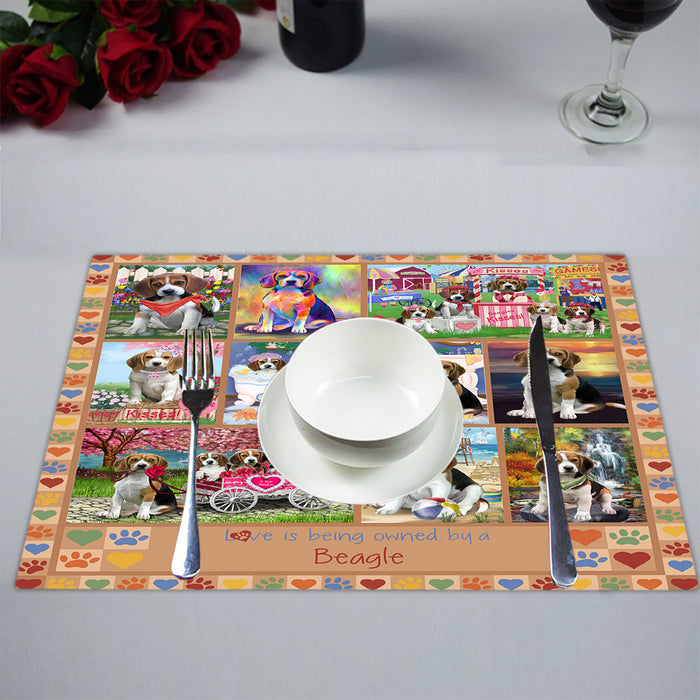 Love is Being Owned Beagle Dog Beige Placemat
