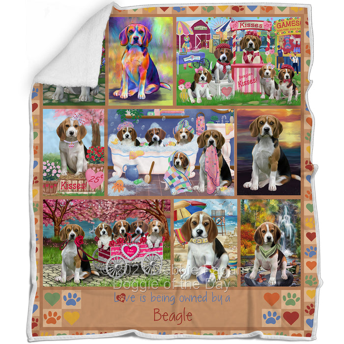 Love is Being Owned Beagle Dog Beige Blanket BLNKT136974