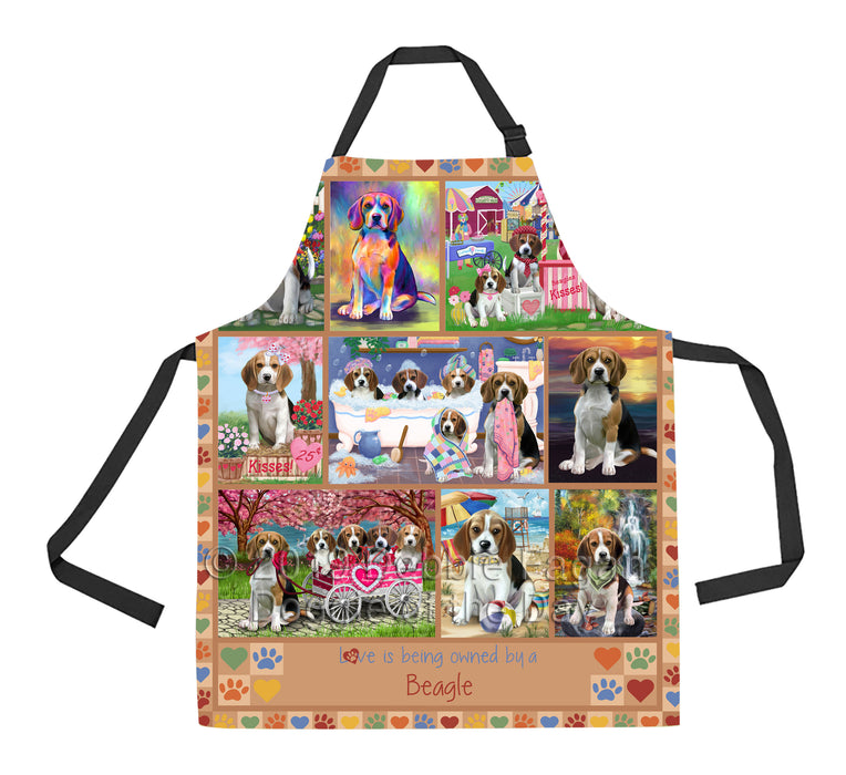 Love is Being Owned Beagle Dog Beige Apron