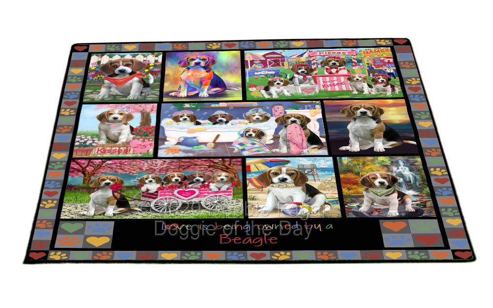 Love is Being Owned Beagle Dog Grey Floormat FLMS55246